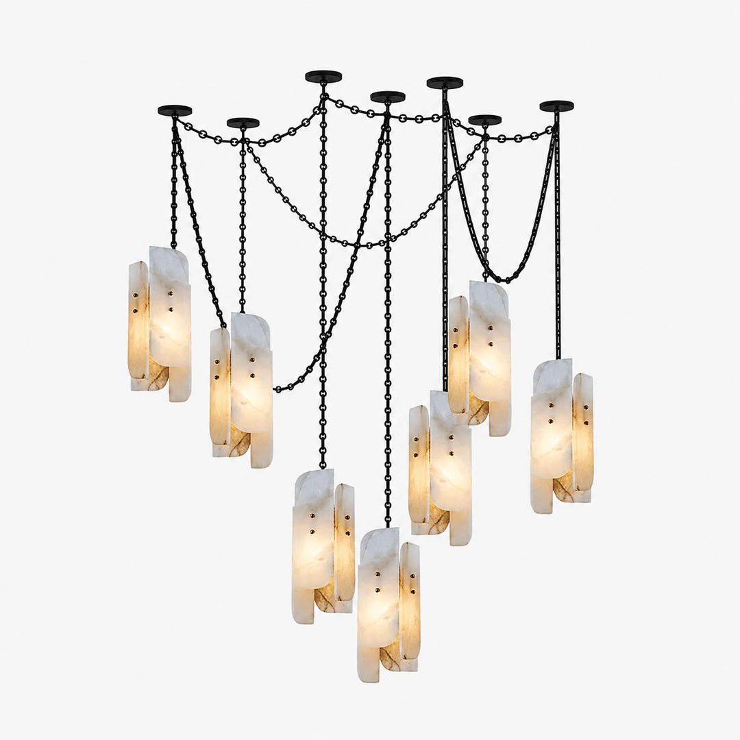 Cascading Chain Cluster Chandelier - Vakkerlight