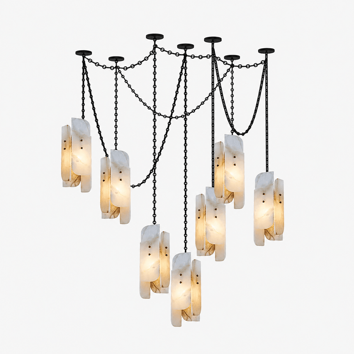 Cascading Chain Cluster Chandelier - Vakkerlight