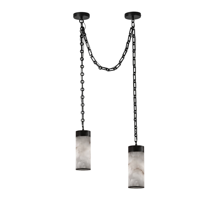 Cascading Chain Cylinder Chandelier