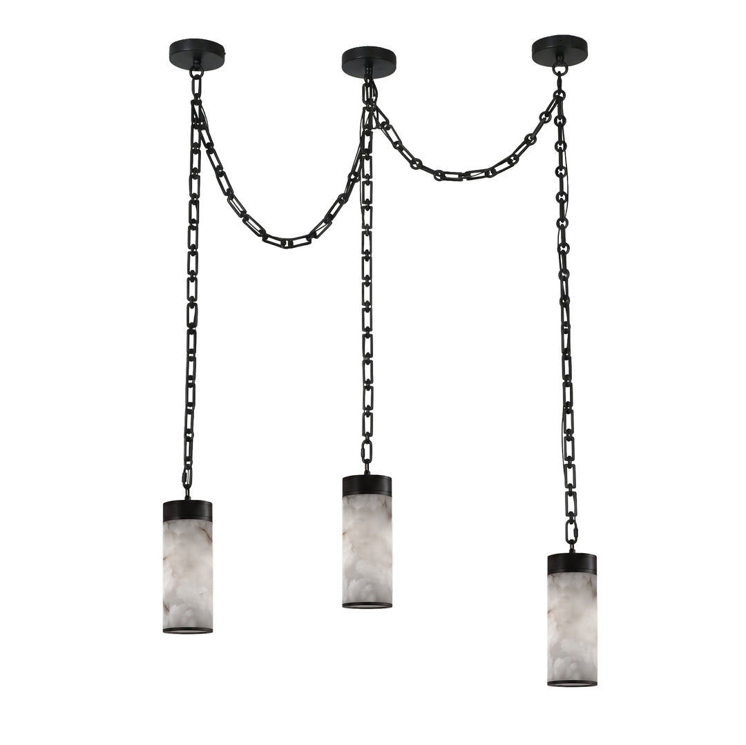 Cascading Chain Cylinder Chandelier