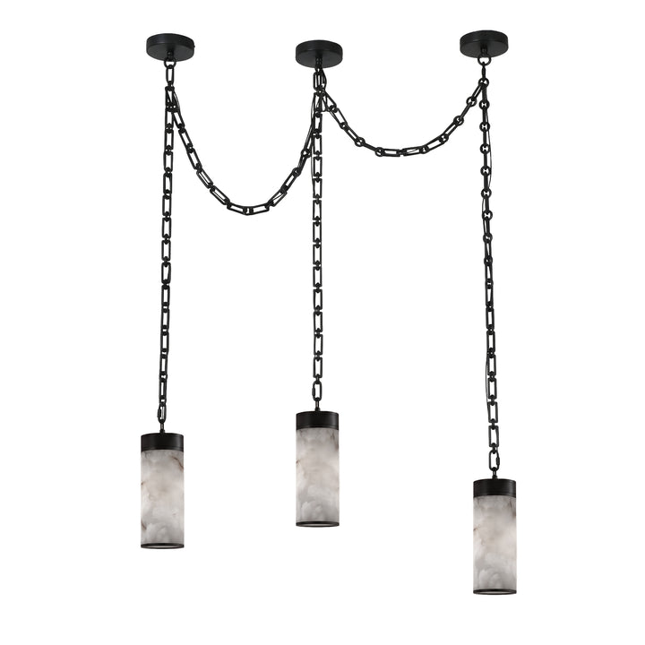 Cascading Chain Cylinder Chandelier