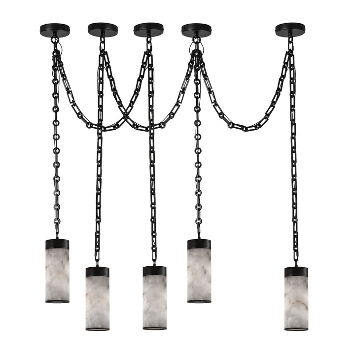 Cascading Chain Cylinder Chandelier