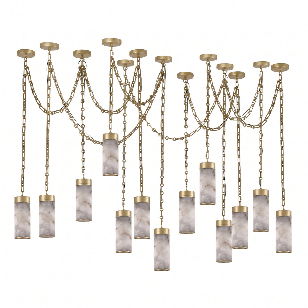 Cascading Chain Cylinder Chandelier