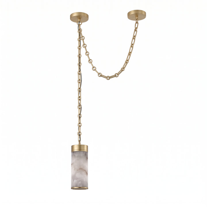 Cascading Chain Cylinder Chandelier