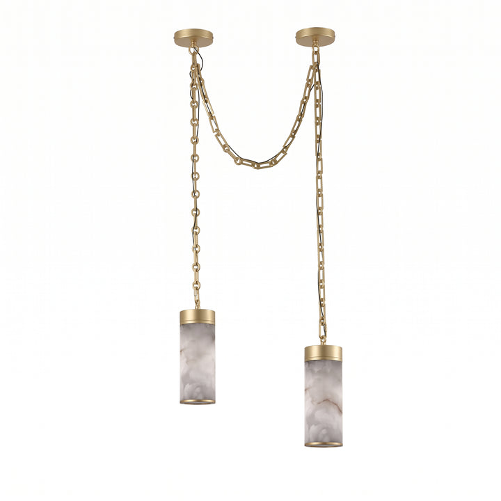 Cascading Chain Cylinder Chandelier