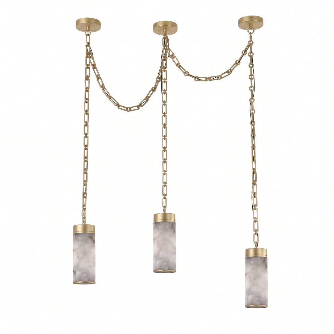 Cascading Chain Cylinder Chandelier