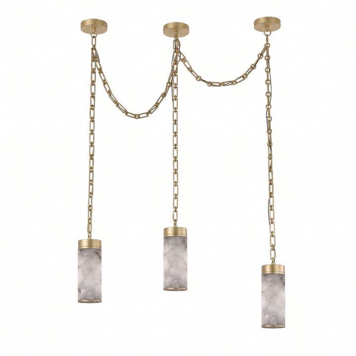 Cascading Chain Cylinder Chandelier