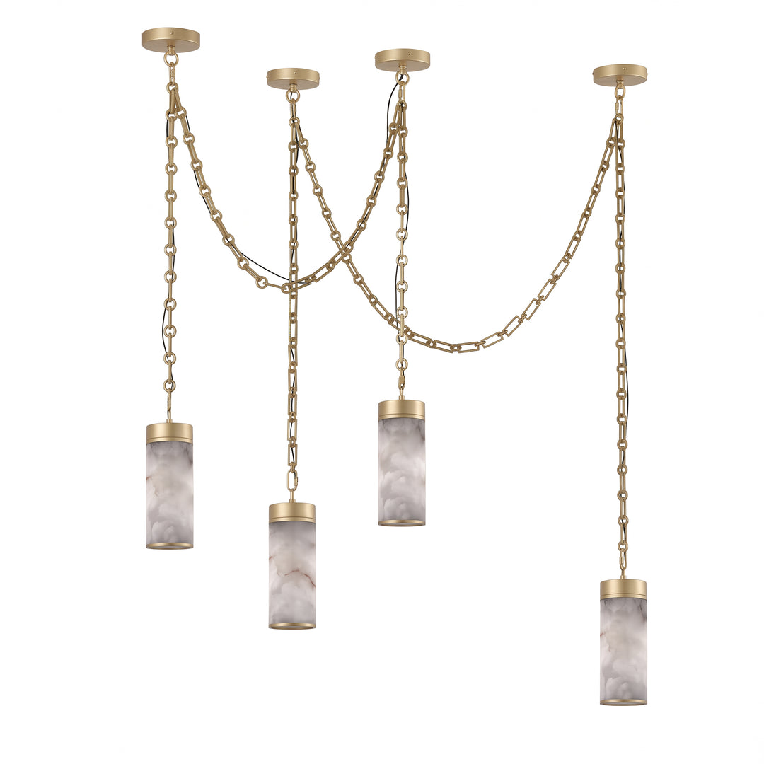 Cascading Chain Cylinder Chandelier