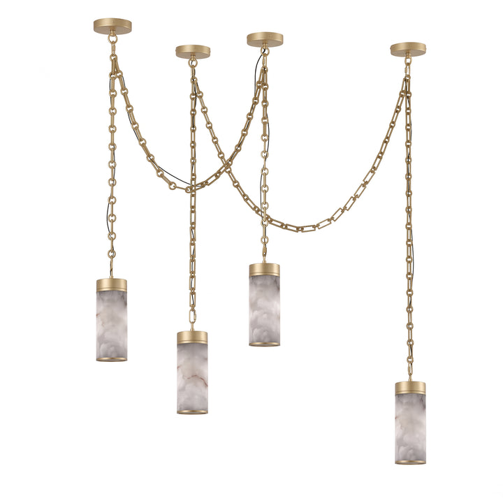 Cascading Chain Cylinder Chandelier