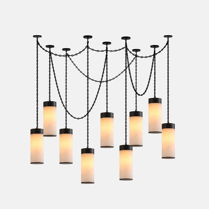 Cascading Chain Cylinder Chandelier - Vakkerlight