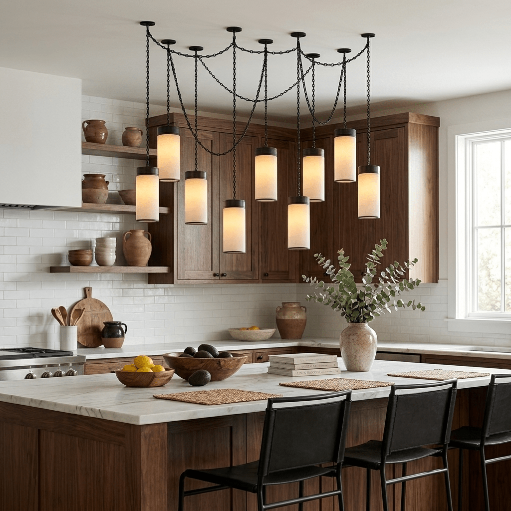 Cascading Chain Cylinder Chandelier - Vakkerlight