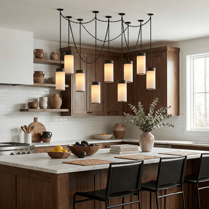 Cascading Chain Cylinder Chandelier - Vakkerlight