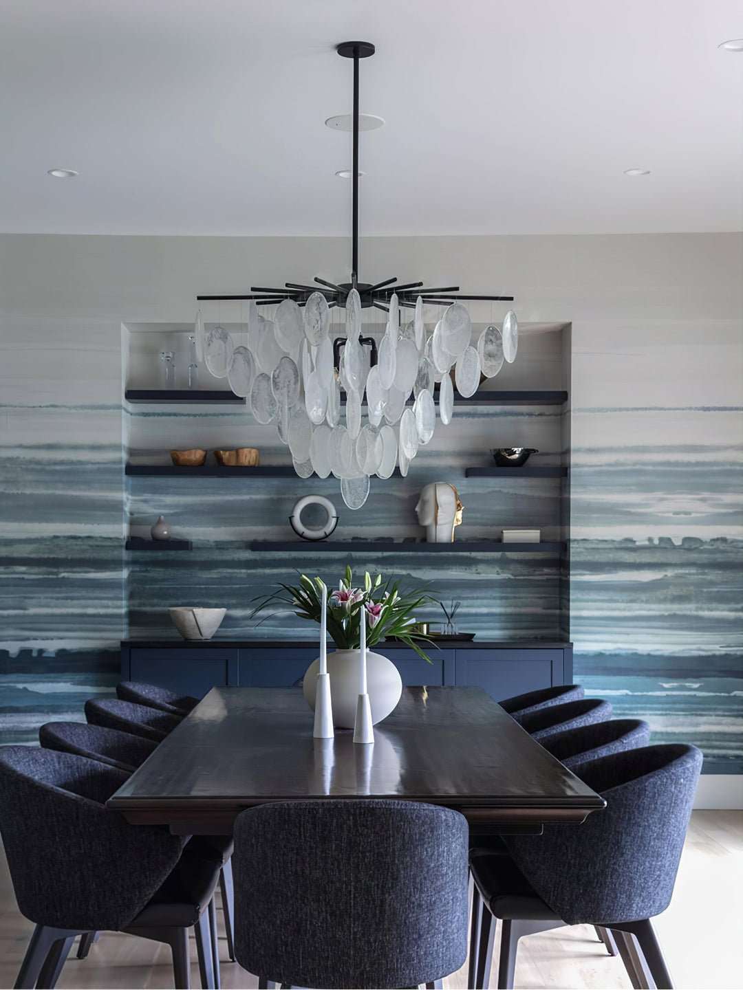 Cascading Selenite Disc Chandelier - Vakkerlight