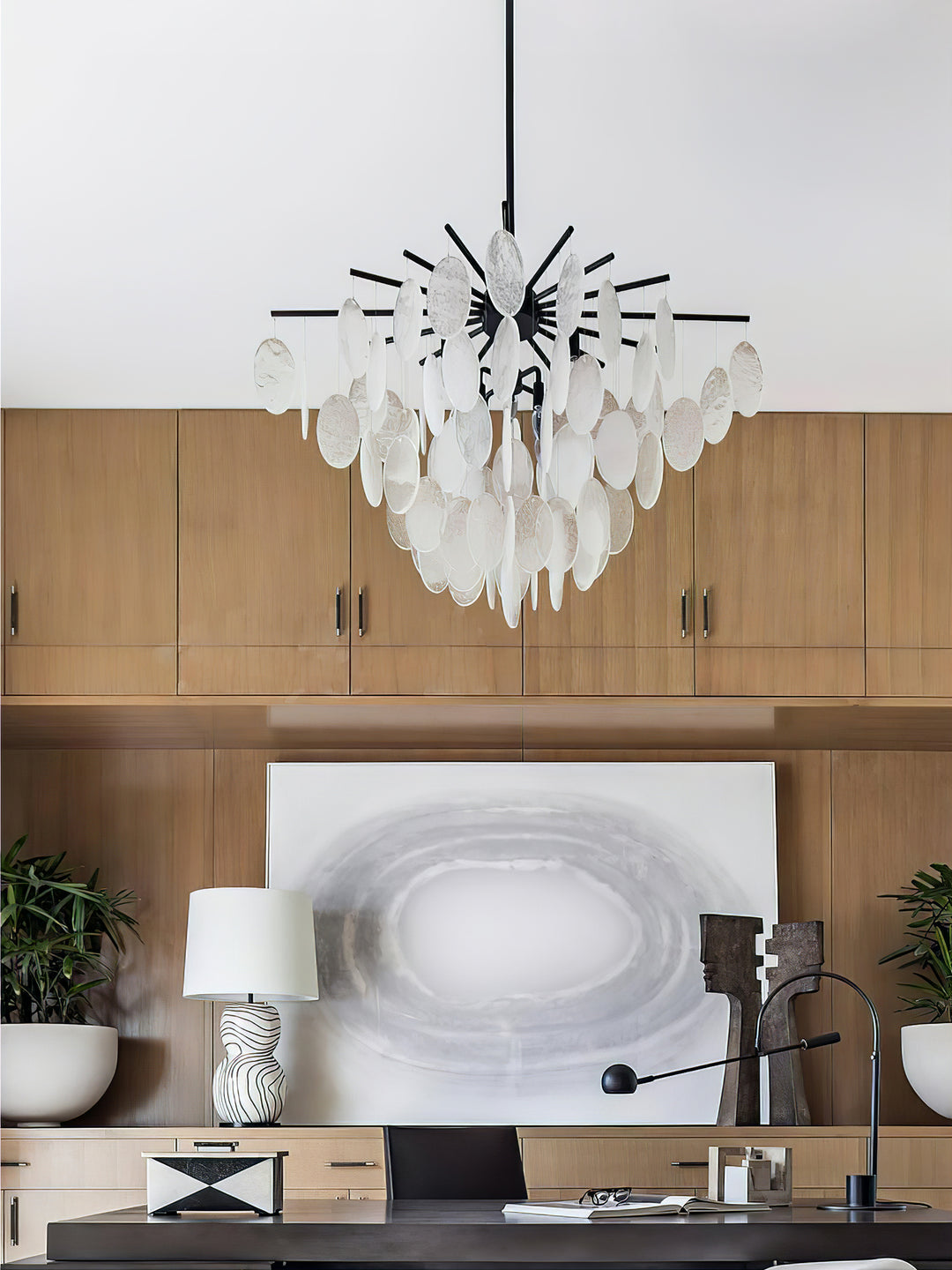 Cascading Selenite Disc Chandelier - Vakkerlight