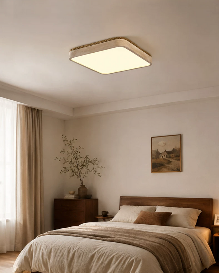 Casement Travertine Flush Mount Light