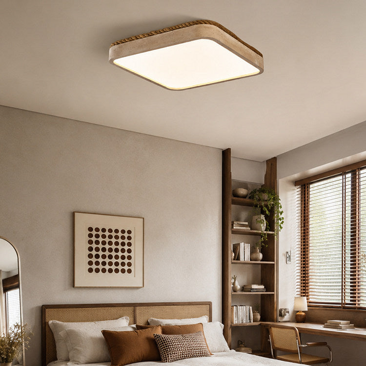 Casement Travertine Flush Mount Light