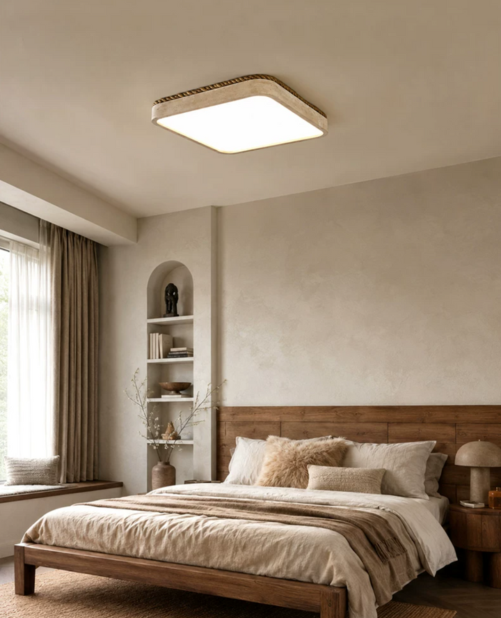 Casement Travertine Flush Mount Light