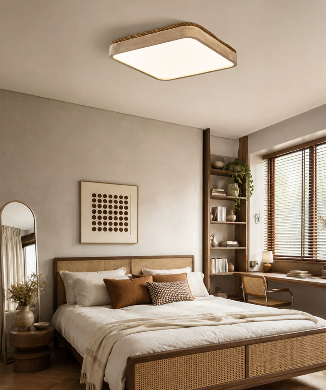 Casement Travertine Flush Mount Light