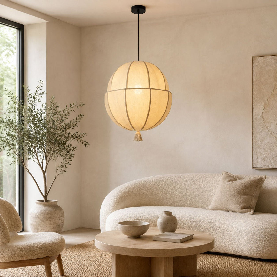 Celene Fabric Lantern Pendant Light - Vakkerlight