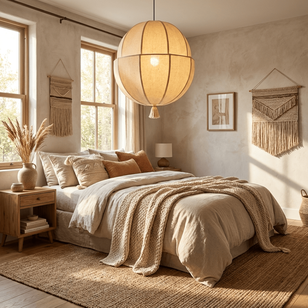 Celene Fabric Lantern Pendant Light - Vakkerlight