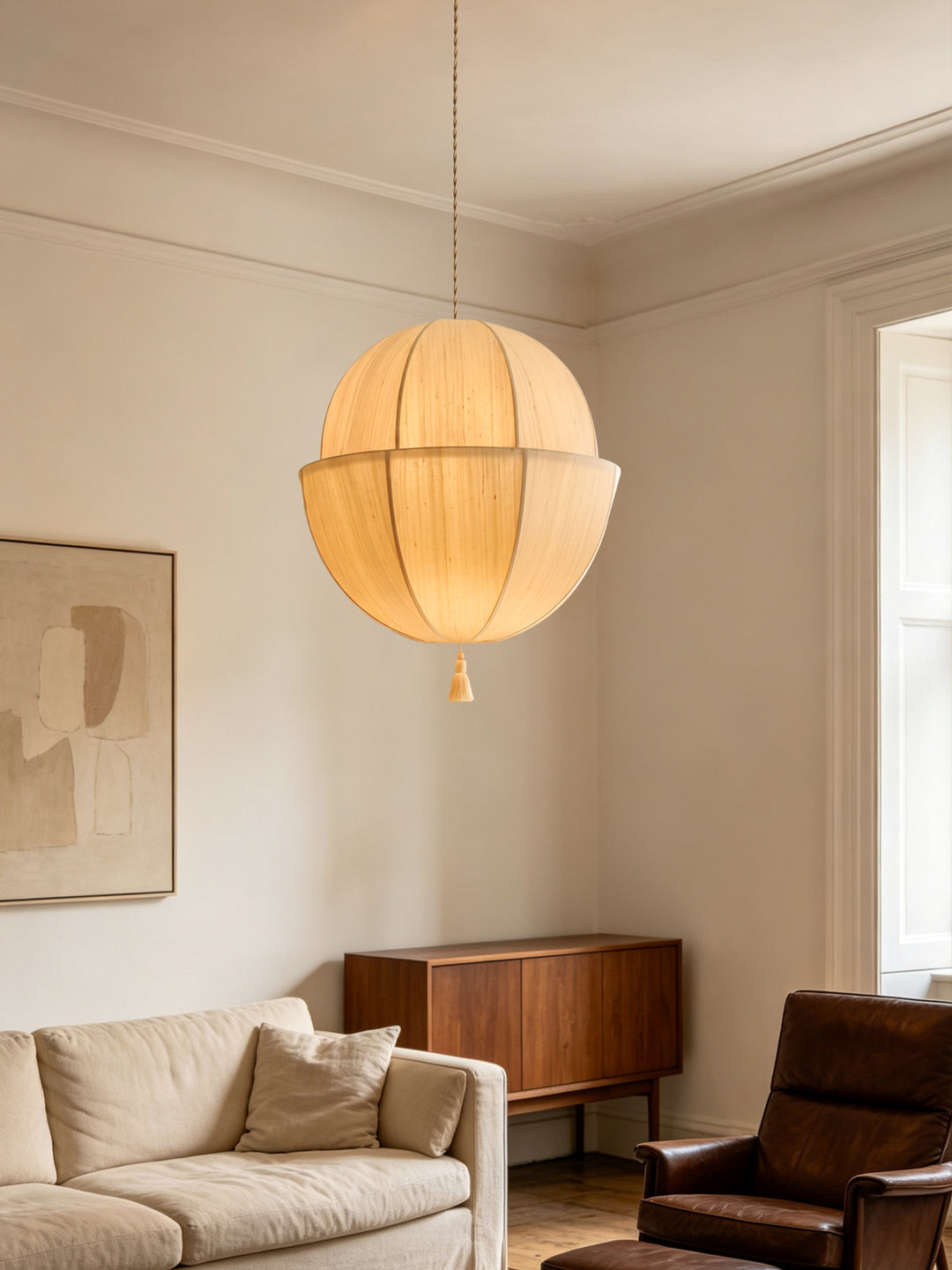 Celene Fabric Lantern Pendant Light