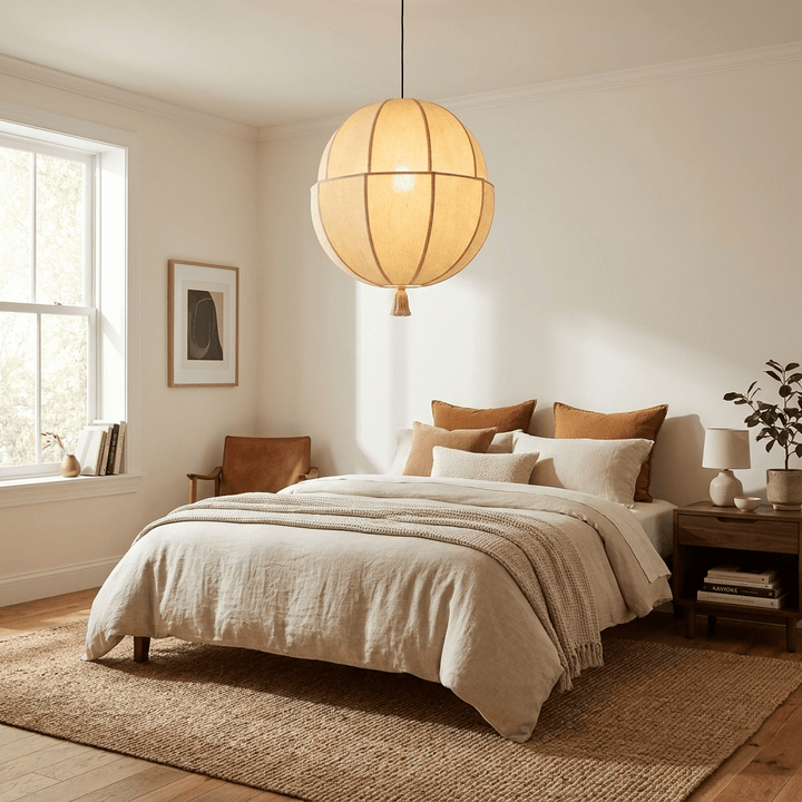 Celene Fabric Lantern Pendant Light - Vakkerlight