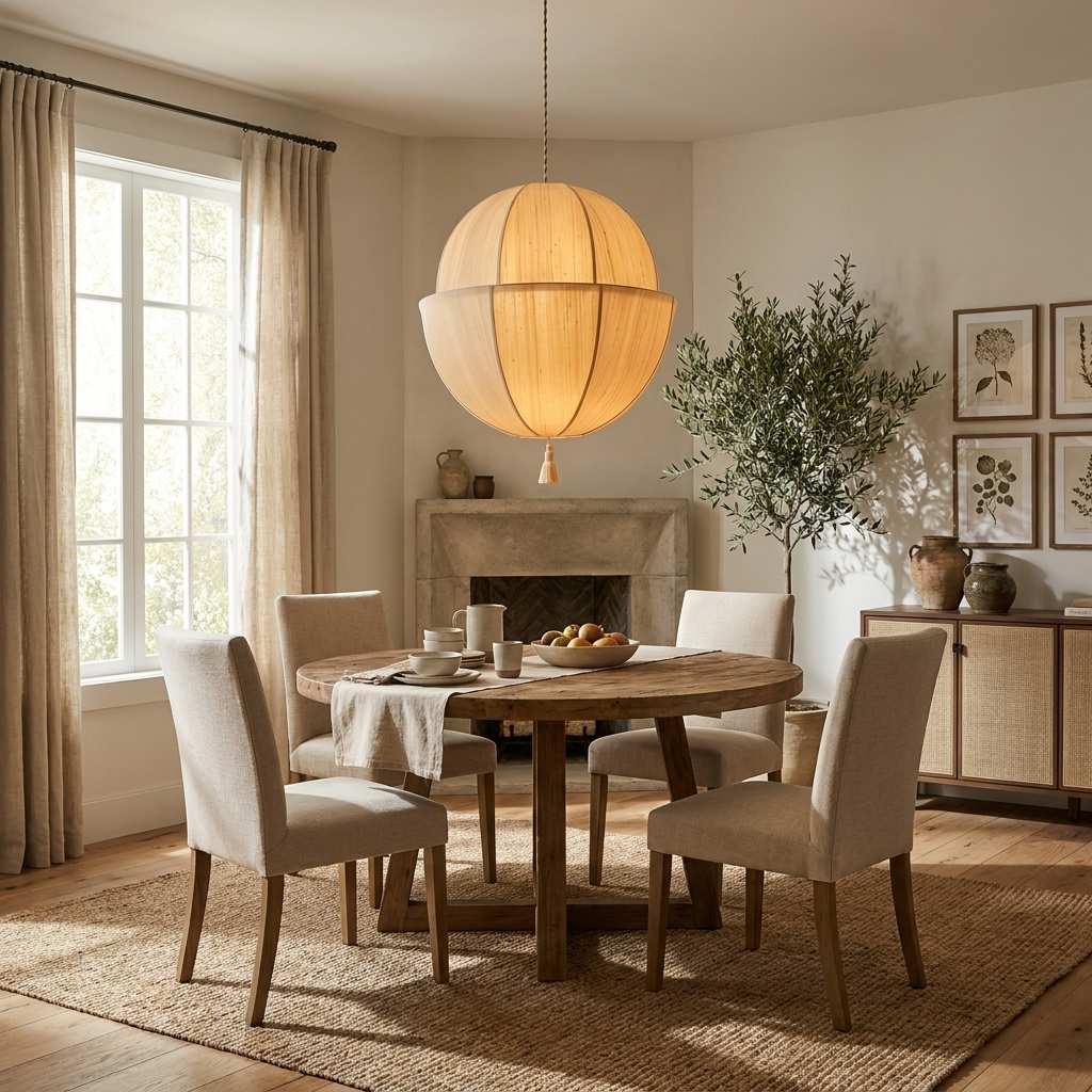 Celene Fabric Lantern Pendant Light