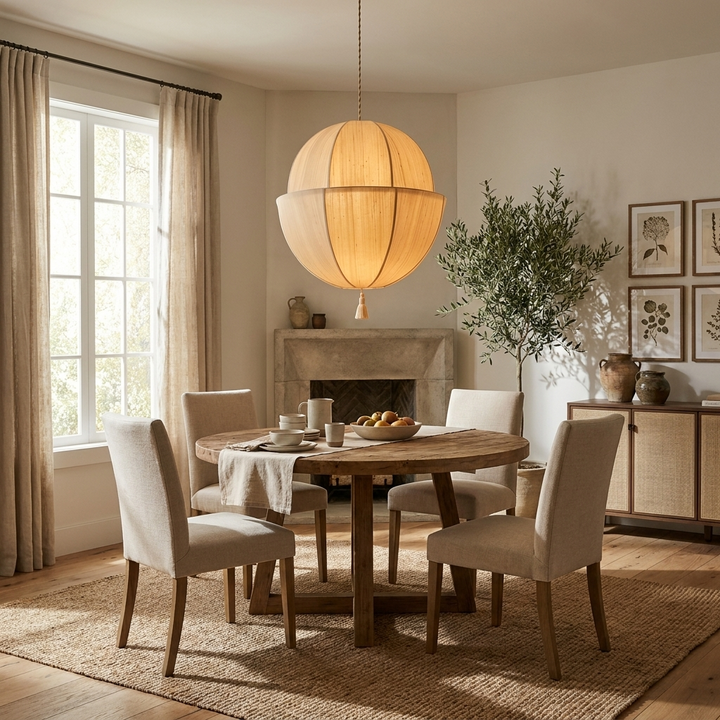 Celene Fabric Lantern Pendant Light