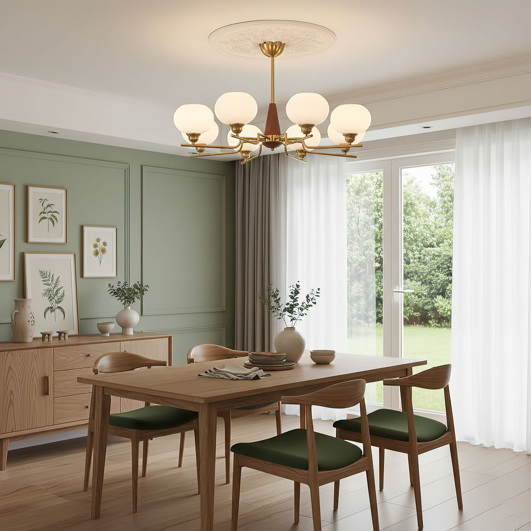 Celeste Sphere Walnut Chandelier - Vakkerlight