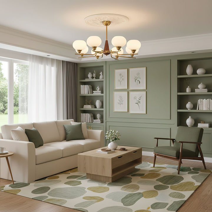 Celeste Sphere Walnut Chandelier - Vakkerlight