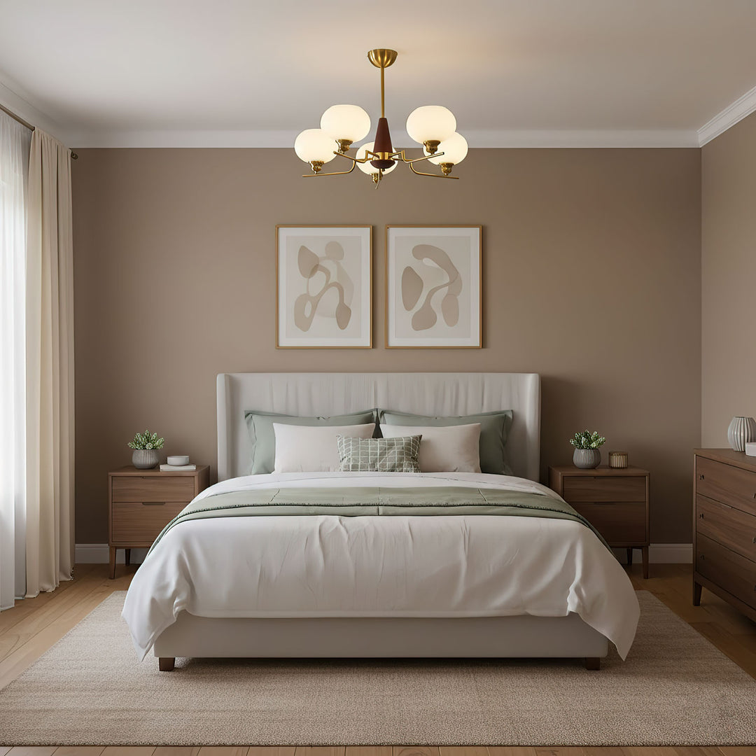 Celeste Sphere Walnut Chandelier - Vakkerlight