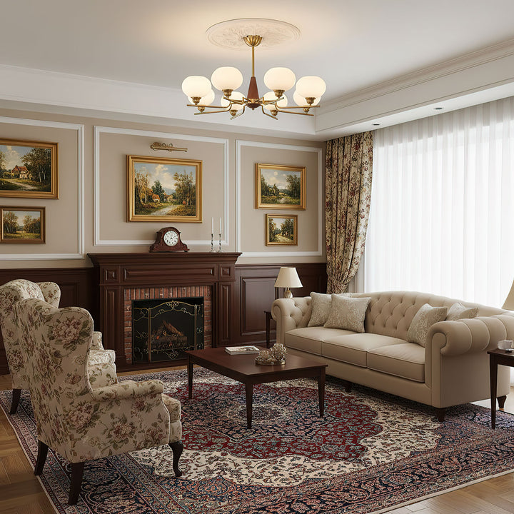 Celeste Sphere Walnut Chandelier - Vakkerlight