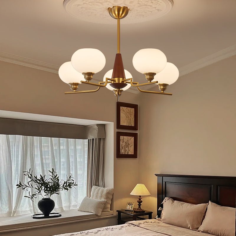 Celeste Sphere Walnut Chandelier - Vakkerlight