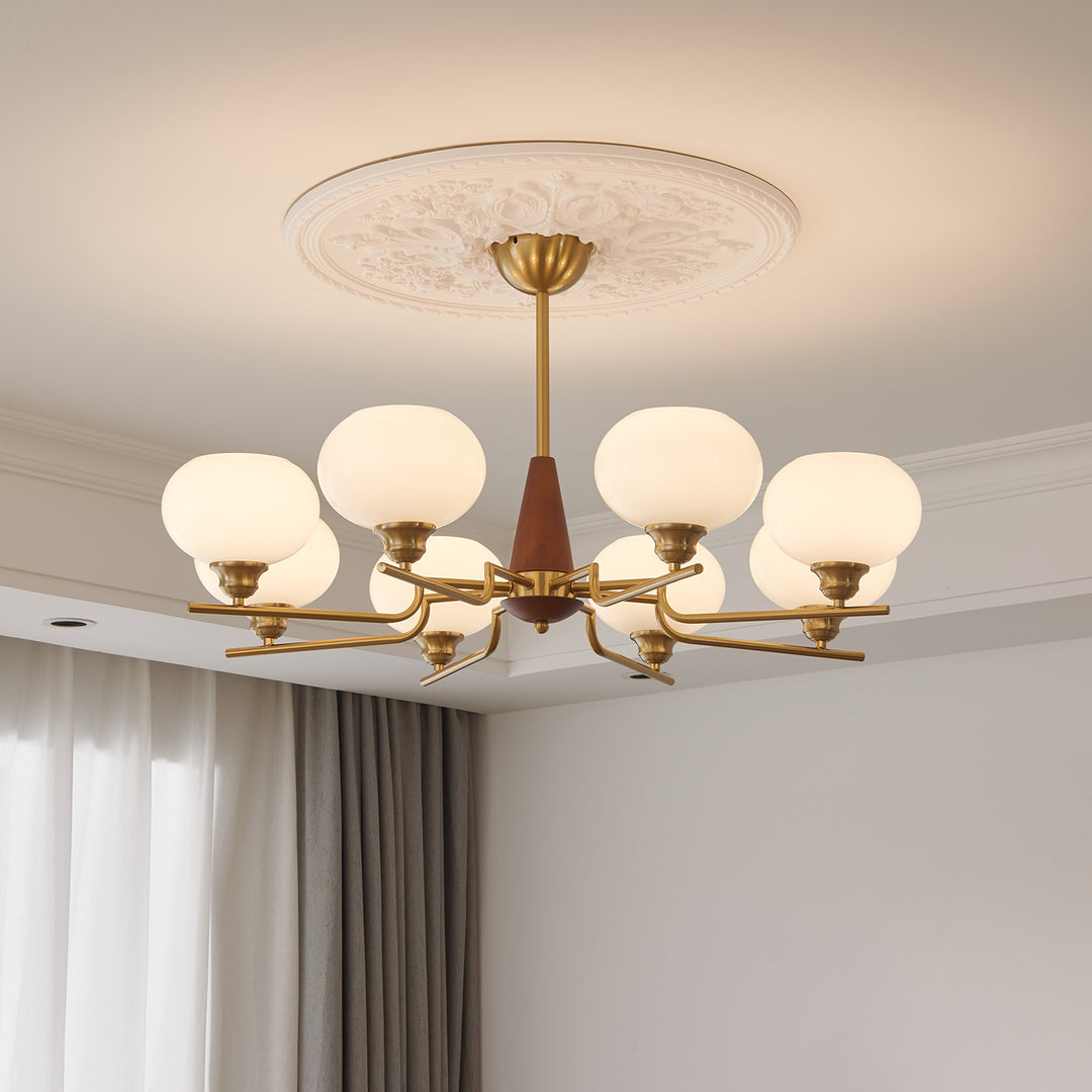 Celeste Sphere Walnut Chandelier - Vakkerlight