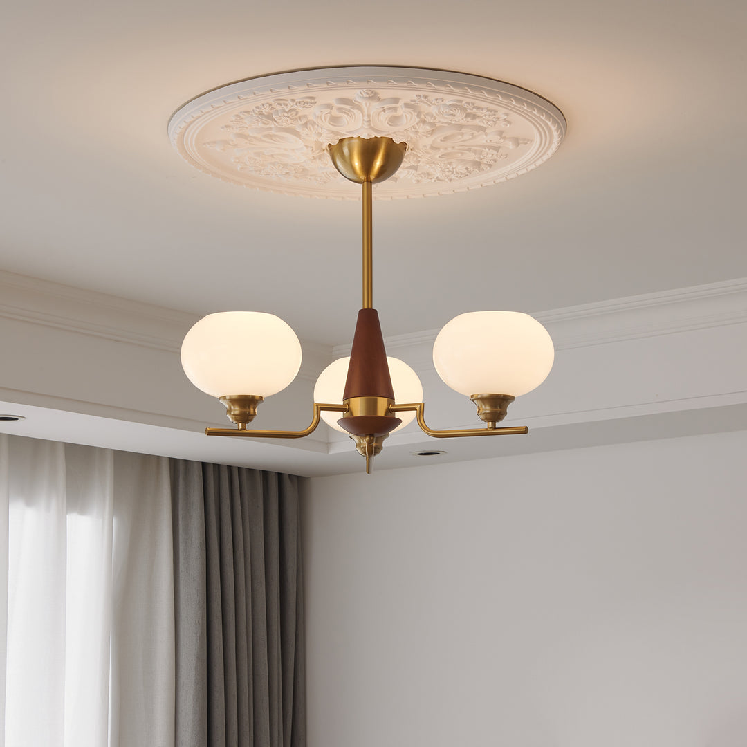 Celeste Sphere Walnut Chandelier - Vakkerlight