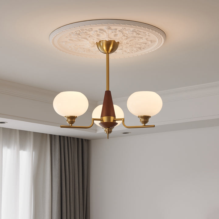 Celeste Sphere Walnut Chandelier - Vakkerlight