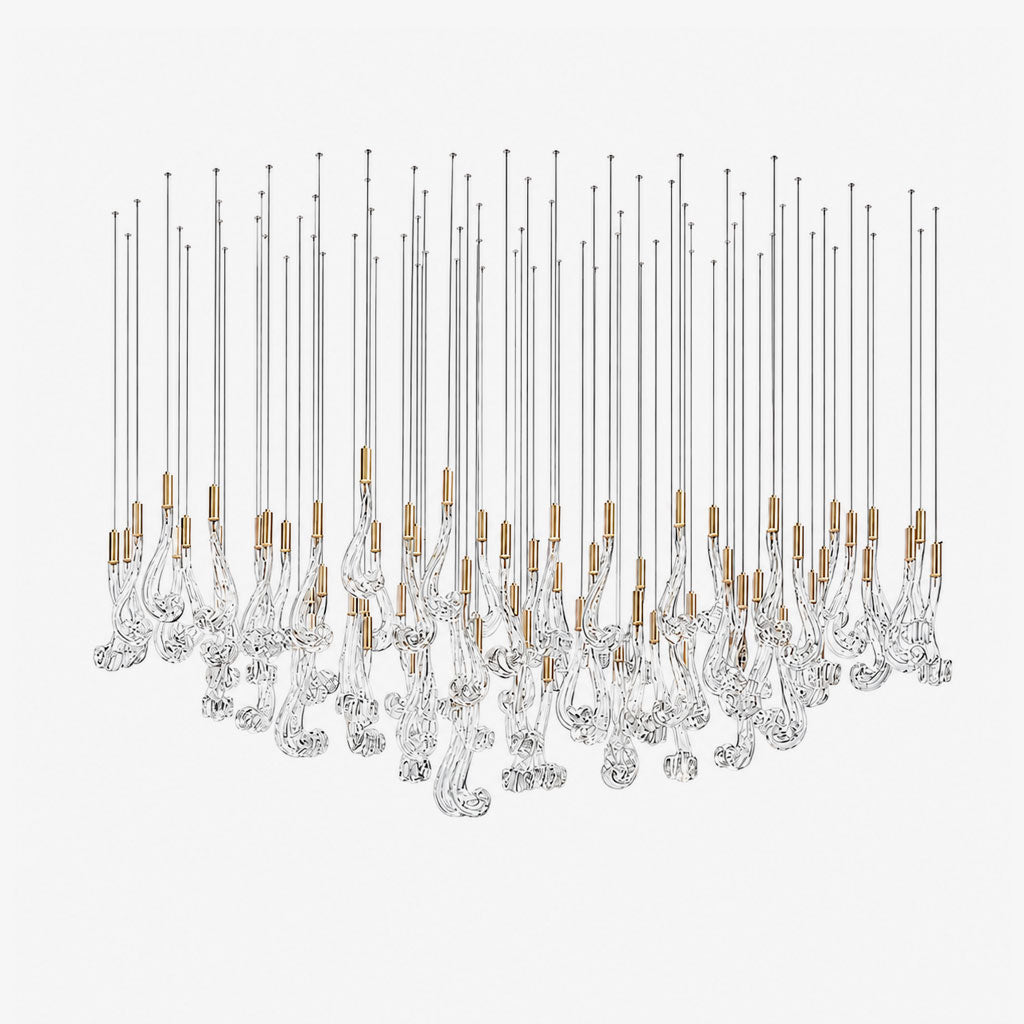 Celestia LED Glass Rain Chandelier