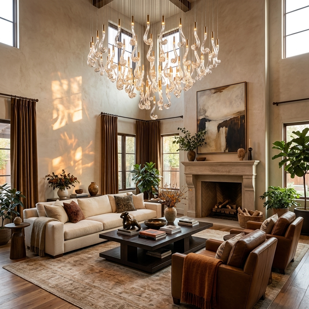 Celestia LED Glass Rain Chandelier