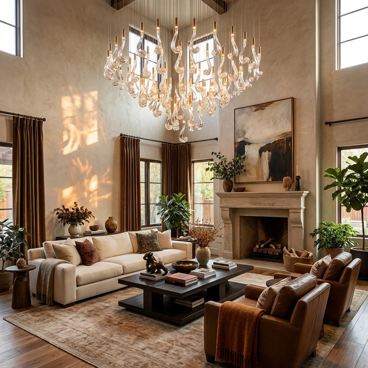 Celestia LED Glass Rain Chandelier