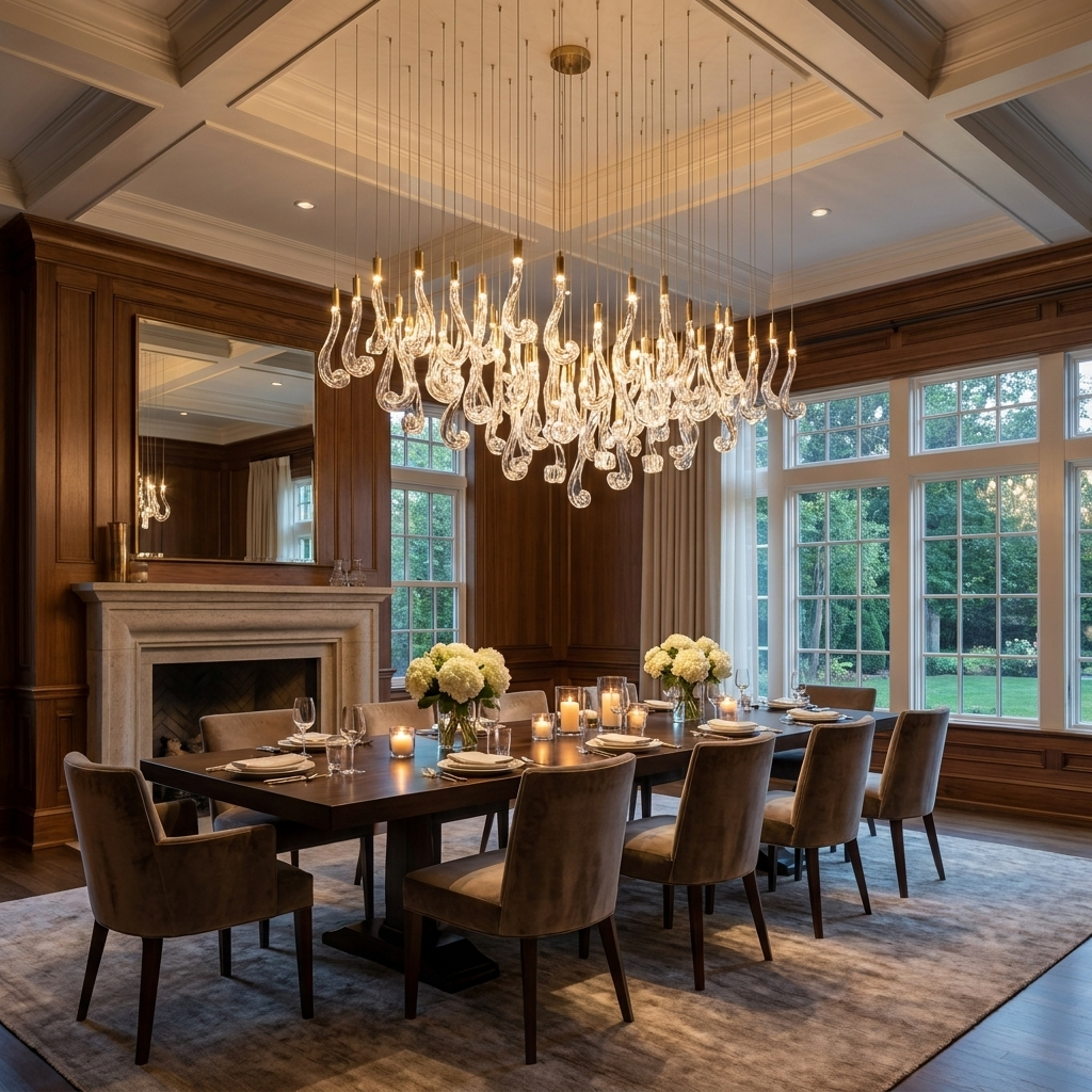 Celestia LED Glass Rain Chandelier