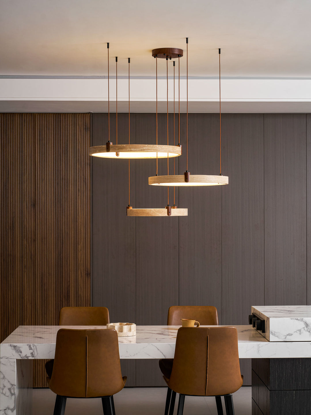 Celestial Orbit Travertine Chandelier - Vakkerlight
