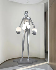 Stehlampe mit Skulptur „Celestial Guardian“