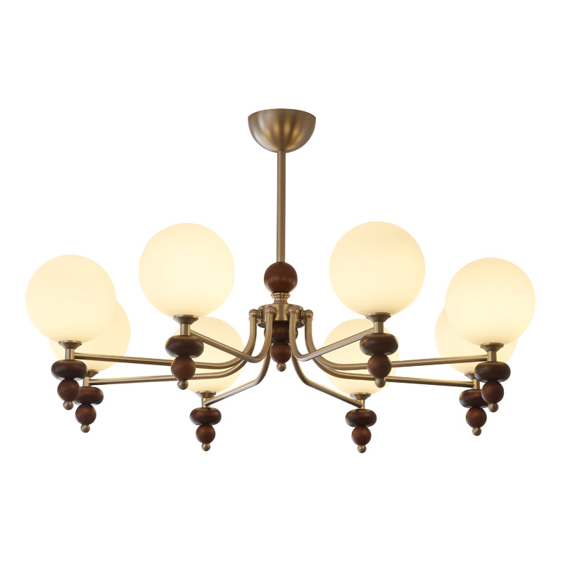 Celestial Sphere Walnut Chandelier