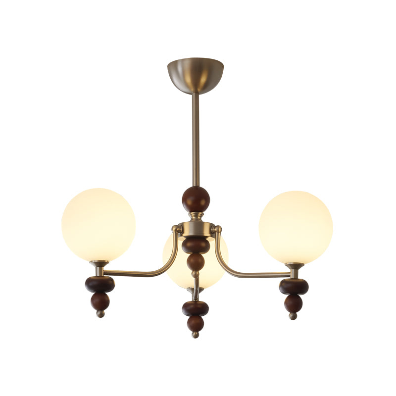 Celestial Sphere Walnut Chandelier