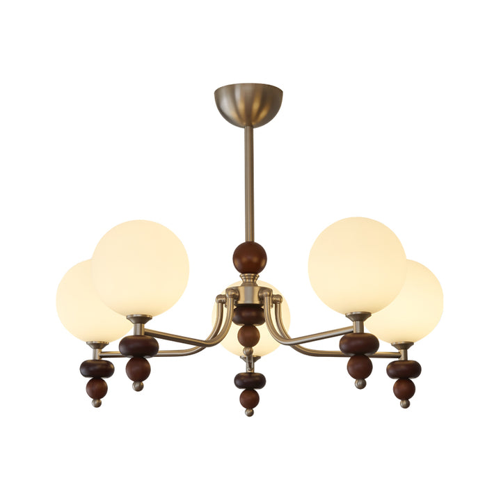 Celestial Sphere Walnut Chandelier