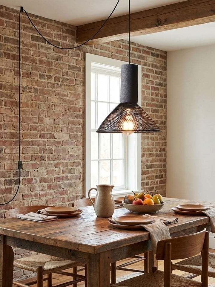 Cement Mesh Plug-in Pendant Lamp