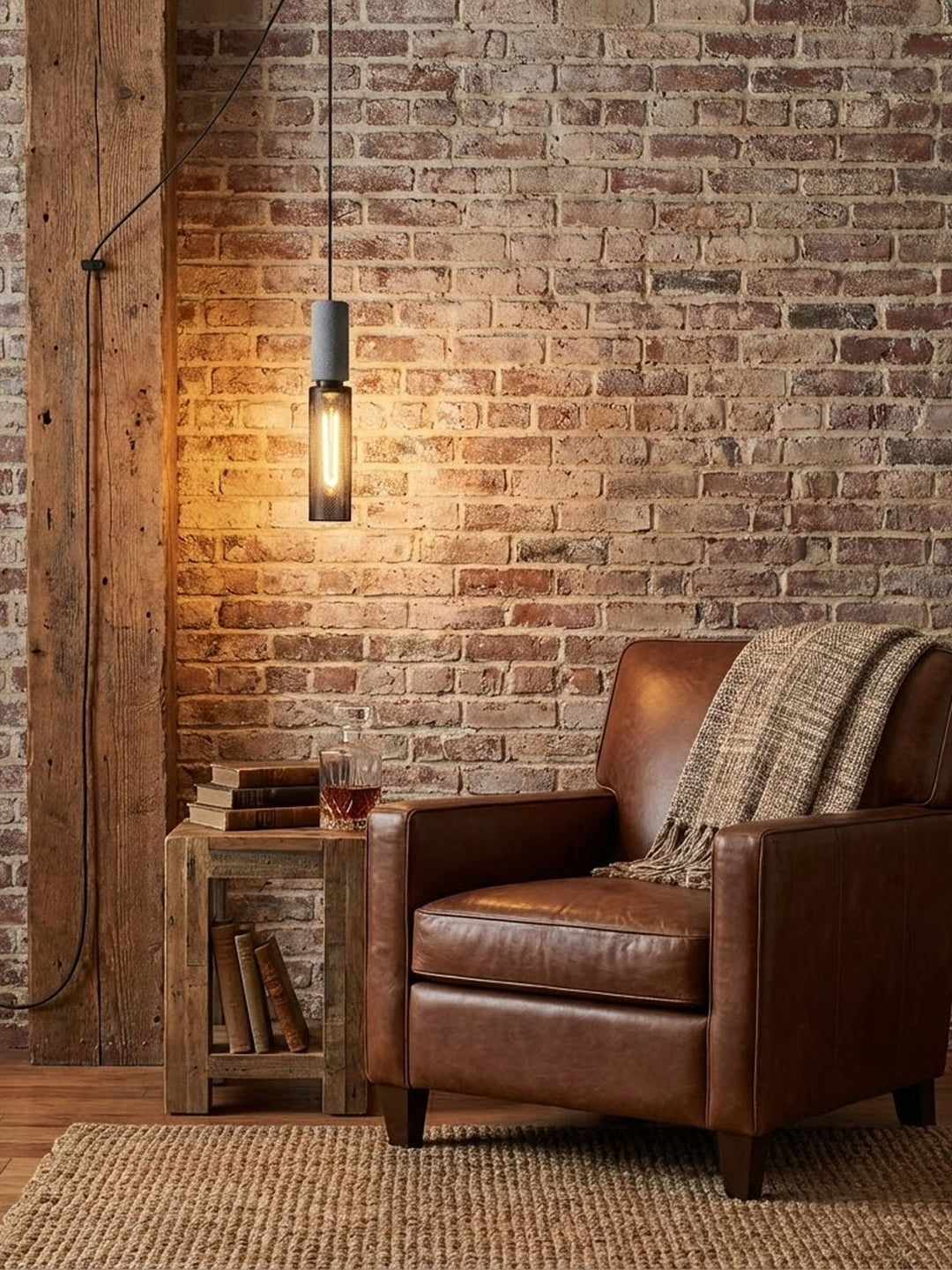 Cement Mesh Plug-in Pendant Lamp