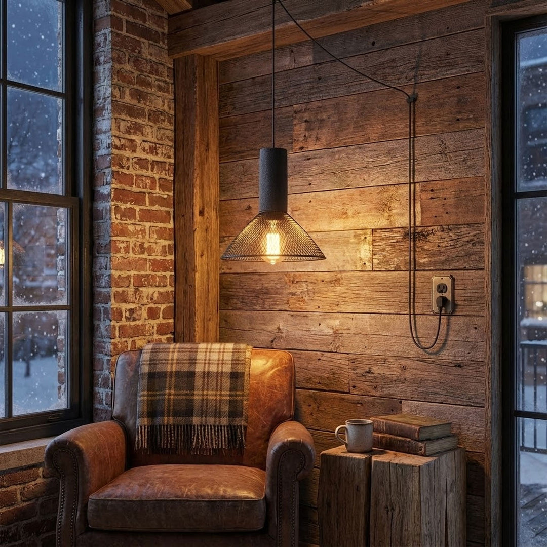 Cement Mesh Plug-in Pendant Lamp