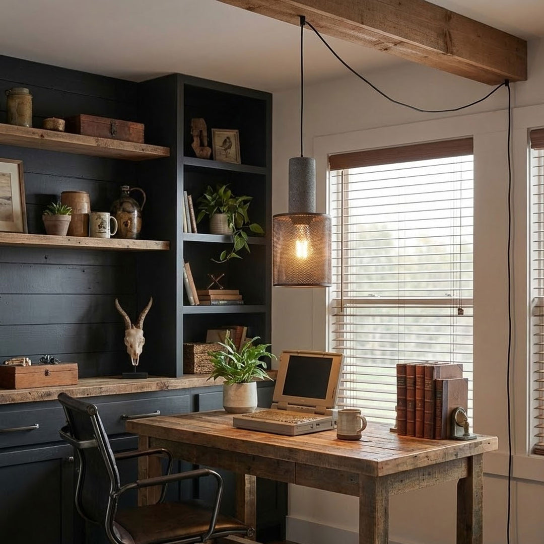 Cement Mesh Plug-in Pendant Lamp