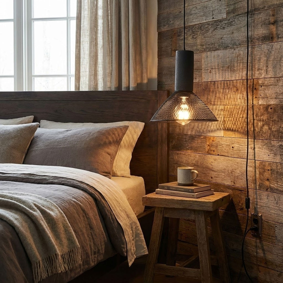 Cement Mesh Plug-in Pendant Lamp